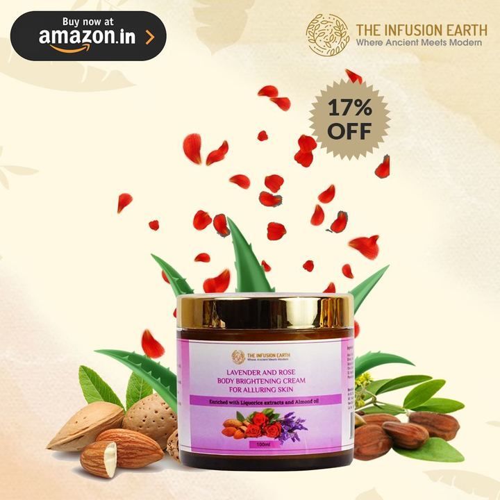 Lavender and Rose body brightening cream for alluring skin uploaded by business on 2/13/2021