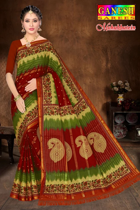 Mohabattain without blouse  uploaded by Abhinandan Textile on 1/19/2023