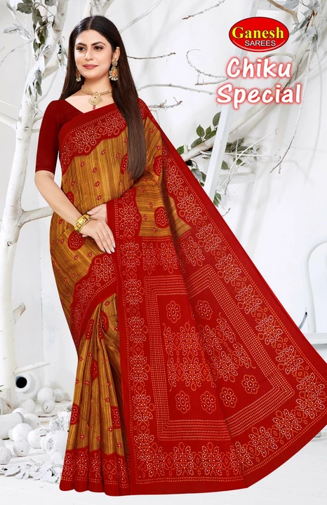 Chiku special without blouse  uploaded by Abhinandan Textile on 1/19/2023