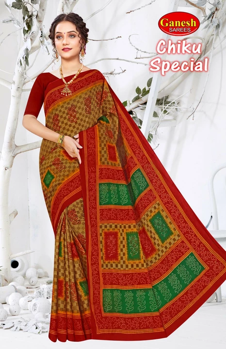 Chiku special without blouse  uploaded by Abhinandan Textile on 1/19/2023