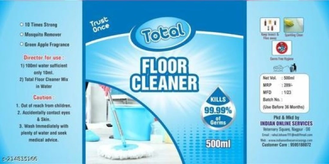 Floor bathroom cleaner total clean  uploaded by business on 1/19/2023
