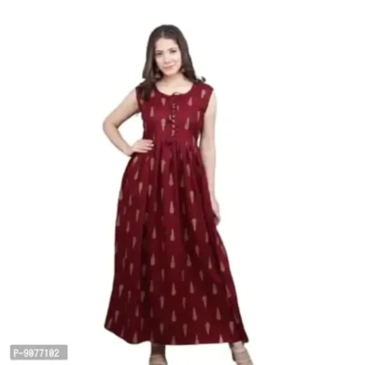 Sundar Vashtra Womenrsquo;s Printed Rayon Sleeveless Long Gown uploaded by Sagar collection new on 1/20/2023