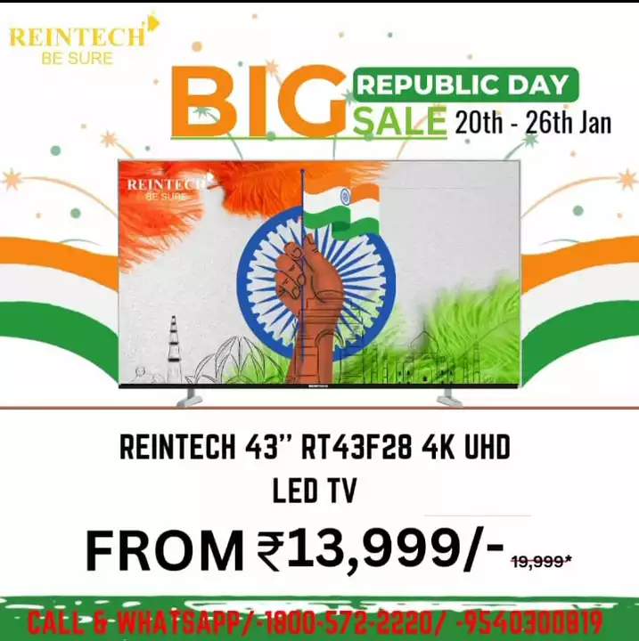 Reintech 43 inch LED TV  uploaded by Reintech Electronics Pvt Ltd. on 1/20/2023