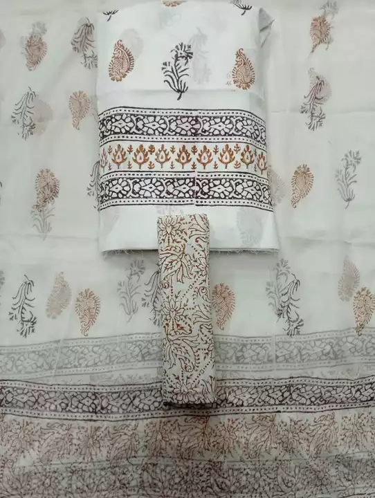 White hand block print salwar suit  uploaded by B Prints The Factory Outlet on 1/20/2023