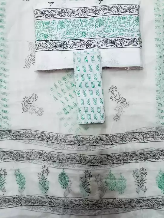White hand block print salwar suit  uploaded by business on 1/20/2023