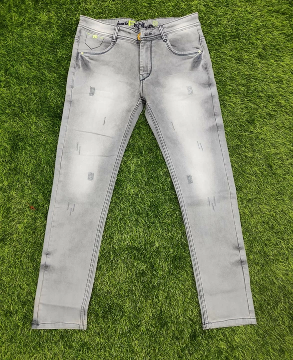 FIRST STEP Mens Cotton Knitted Denim Spray Washed Jeans uploaded by Aarav Collection on 5/23/2024