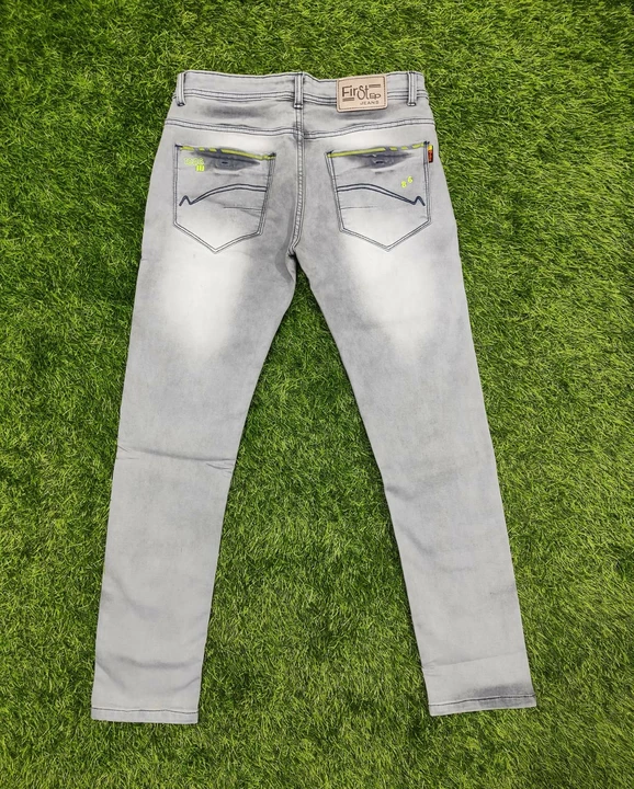 FIRST STEP Mens Cotton Knitted Denim Spray Washed Jeans uploaded by Aarav Collection on 1/20/2023