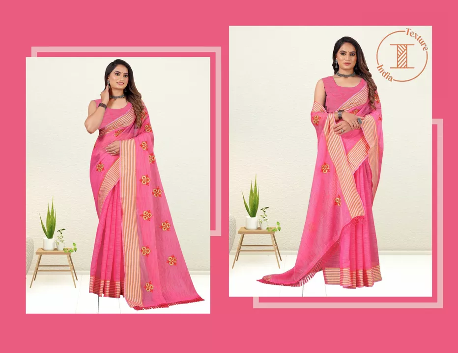 Post image *Screen name*: RUSTOM 
*Quality*  : COTTON 
*Blouse Type* :  SAME AS SAREE 
*Cut* - 6 METER (with blouse) 
*Colour &amp; Design* : 7 DIFFERENT COLOUR AND DESIGN