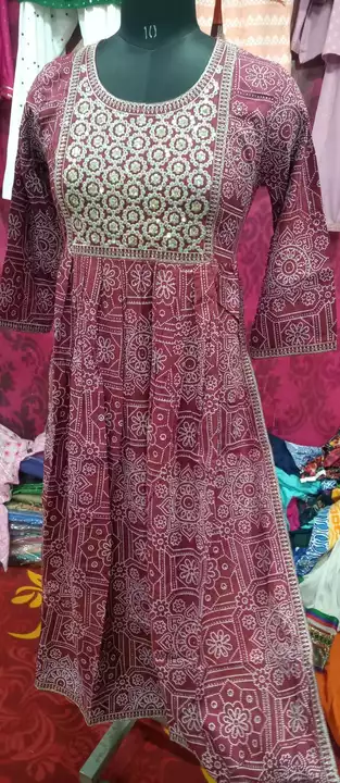 Round long reyon kurti  uploaded by Hindustan collection on 1/20/2023