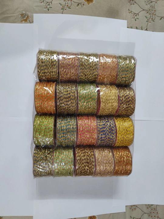 Good quality multicolour twisted silk dori  12 mtrs approx pack of 20 pcs  uploaded by Shree Alankruta Collections on 1/20/2023