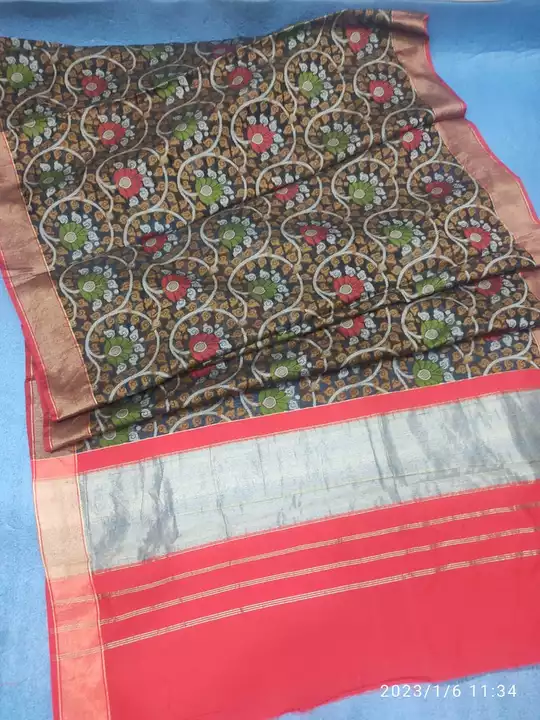 Saree pashmina cotton ikkat uploaded by business on 1/20/2023