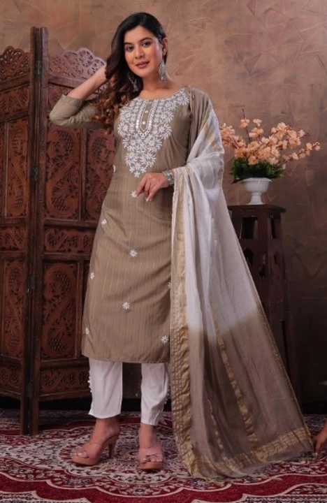 Kurti With Pant With Dupatta set  uploaded by NAWABI CREATION on 1/21/2023
