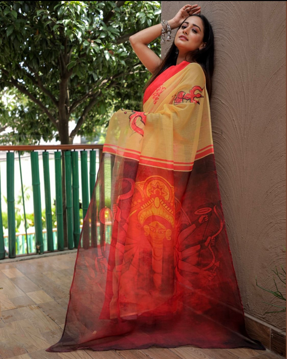 Attractive digital printing saree for Pooja  uploaded by DUDHAT Impax on 1/21/2023