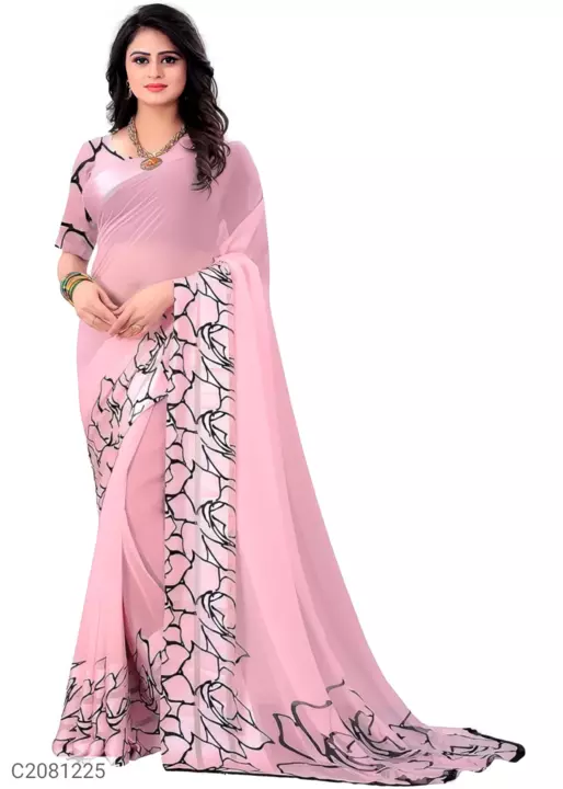 Latest Printed Georgette Sarees With Satin Patta  uploaded by ABiS Enterprises on 1/21/2023