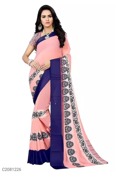 Latest Printed Georgette Sarees With Satin Patta  uploaded by ABiS Enterprises on 1/21/2023