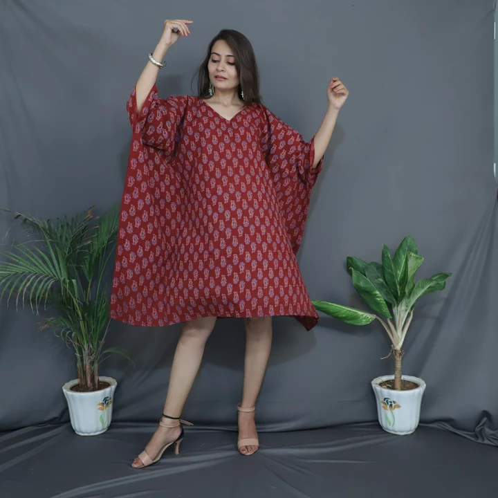 Knee Length Kaftans for girls and Women|Hand Block Print Cotton Fabric  uploaded by business on 1/21/2023