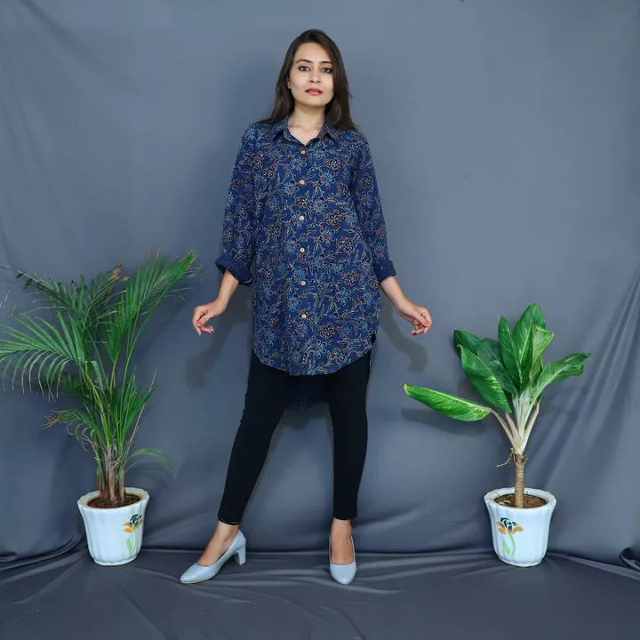Womens  Shirts | Indian Hand Block Printed Cotton | Natural Colour Dyed| High Low uploaded by Hands of Kutch on 1/21/2023