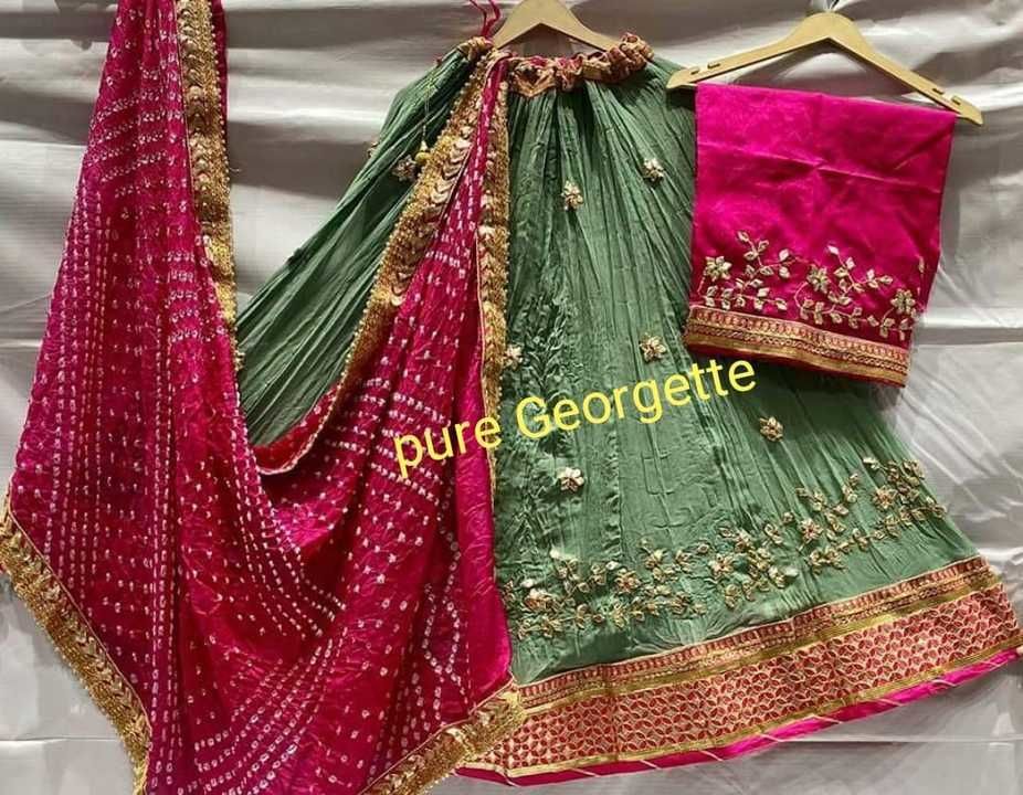 Georgette lehenga uploaded by S.S. FASHIONS on 2/14/2021