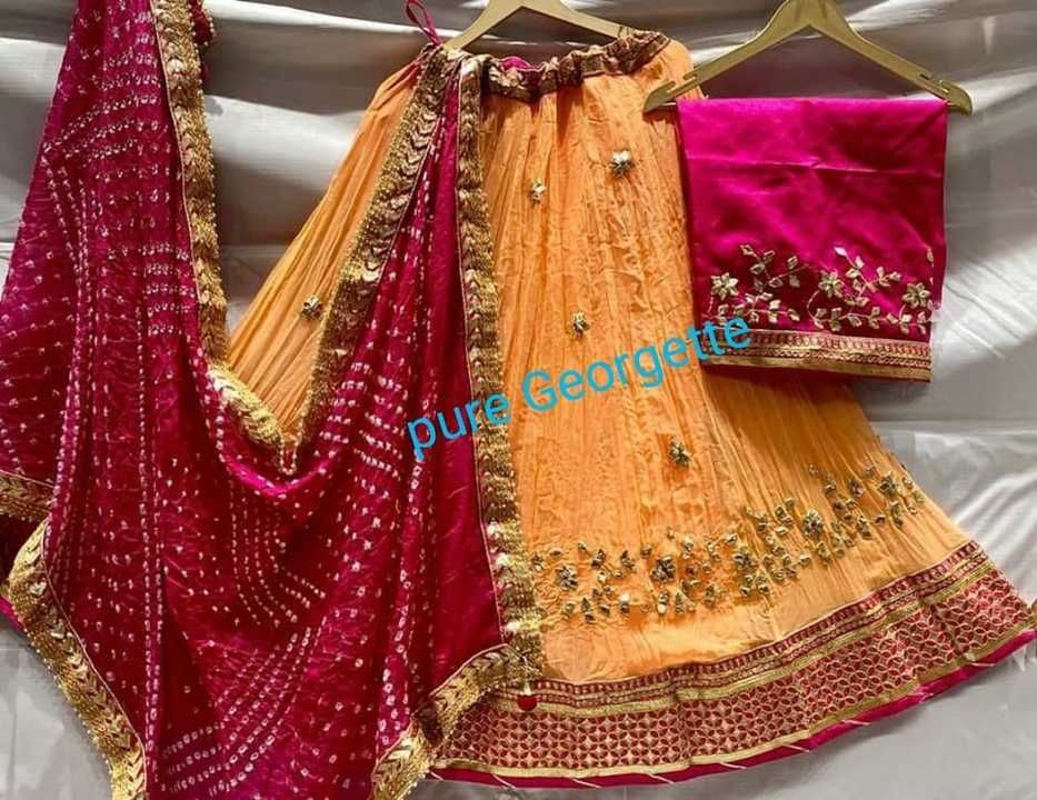 Georgette lehenga  uploaded by S.S. FASHIONS on 2/14/2021