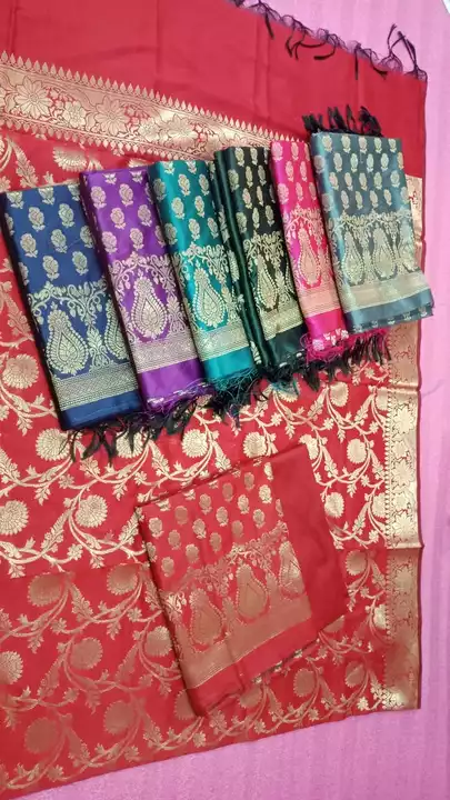 Banarsi silk 3 pics suit  uploaded by Sarees and suit and dupatta dress material  on 1/21/2023