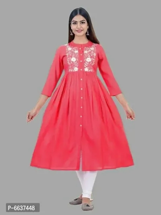 Rayon Embroidery Anarkali Kurti uploaded by Trending Clothes on 1/21/2023