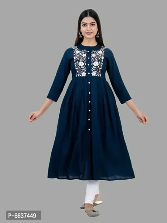 Rayon Embroidery Anarkali Kurti uploaded by Trending Clothes on 1/21/2023