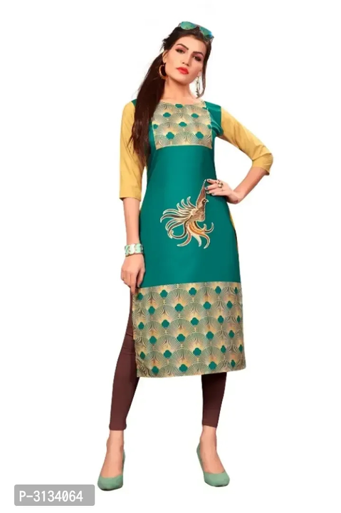 Women's Multicolored Printed Straight cut crepe kurta uploaded by business on 1/21/2023