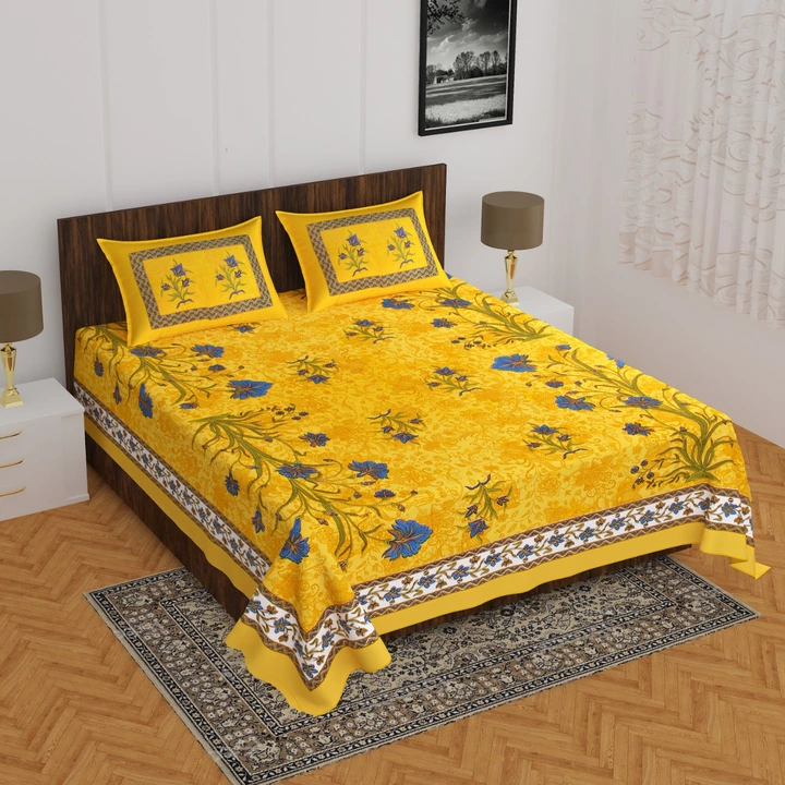 Cotton bedsheet with 2 pillow cover  uploaded by Dnd febrics on 1/21/2023
