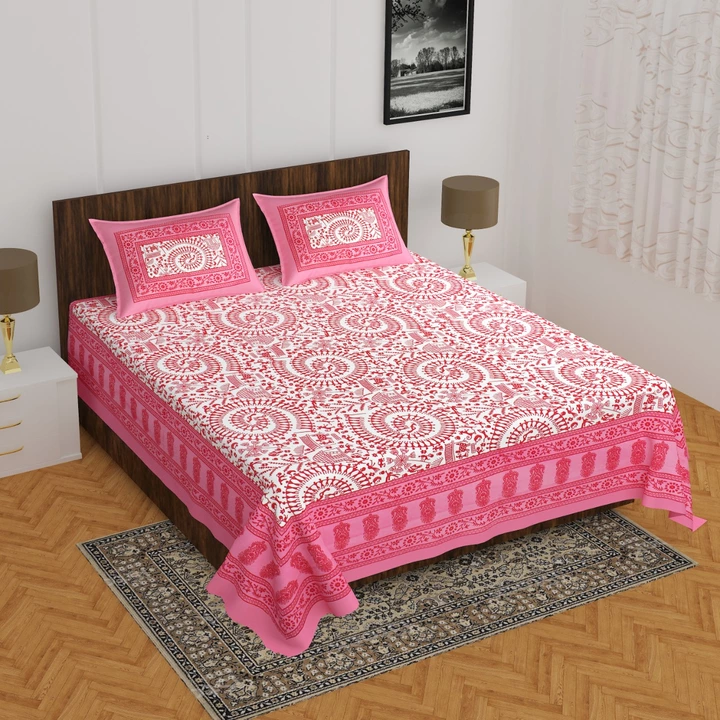 Dnd double bedsheet cotton with 2 pillow cover  uploaded by Dnd febrics on 1/21/2023
