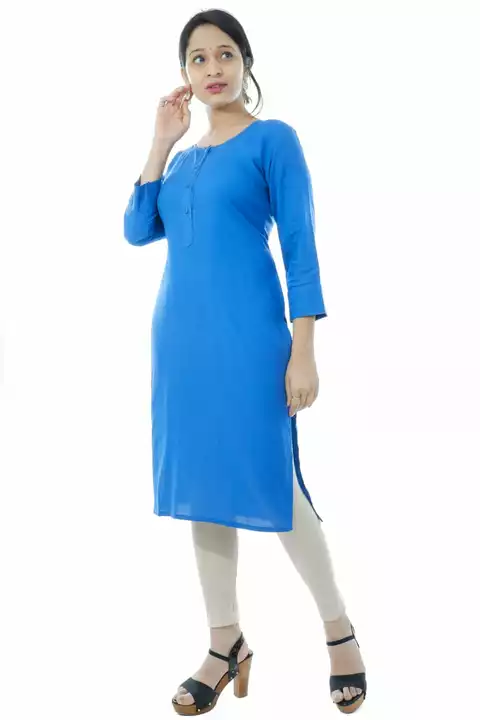 Reyon solid kurti uploaded by business on 1/21/2023