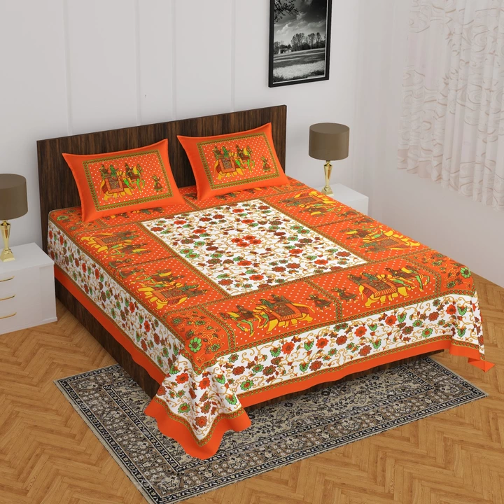 Dnd double bedsheet cotton with 2 pillow cover  uploaded by Dnd febrics on 5/29/2024