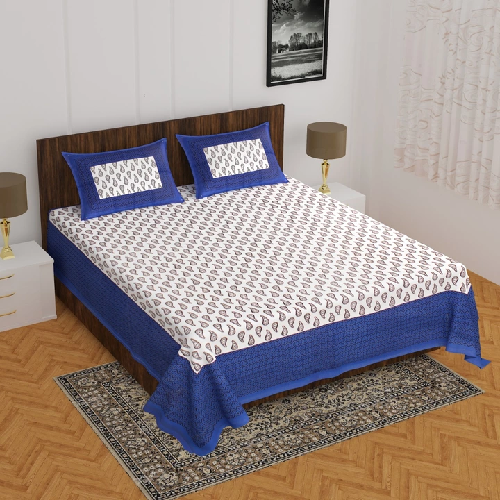 Dnd double bedsheet cotton with 2 pillow cover  uploaded by Dnd febrics on 1/21/2023