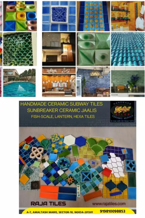 Handmade Ceramic Tiles by RAJA TILES for interior exterior walls. uploaded by RAJA TILES on 5/29/2024