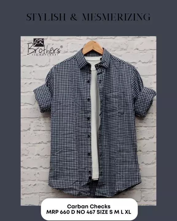 Men's Carban Checks Shrit  uploaded by Jk Brothers Shirt Manufacturer  on 1/21/2023
