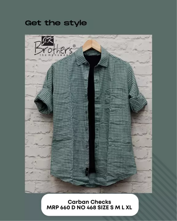Men's Carban Checks Shrit  uploaded by Jk Brothers Shirt Manufacturer  on 1/21/2023