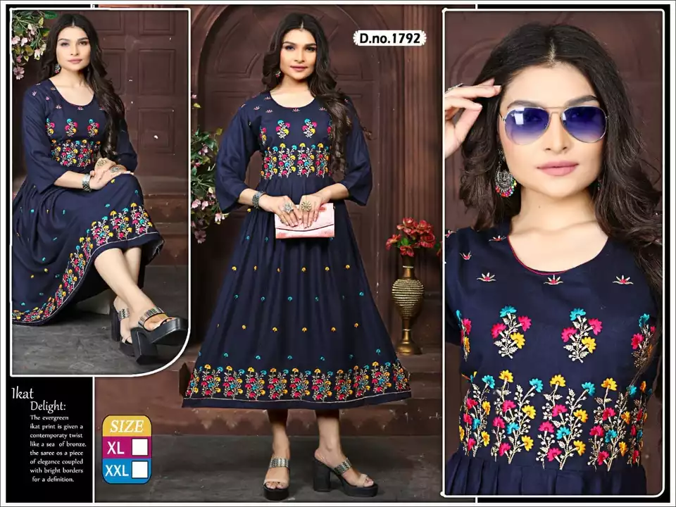 Kurti Fancy Work Xl xxl 290/- Long 235/- short uploaded by Radha Creation , Maira sales for Readymade items on 1/21/2023
