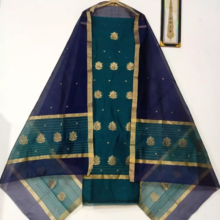 Pure handwoven traditional chanderi dress material uploaded by Virasat handloom chanderi on 5/2/2024