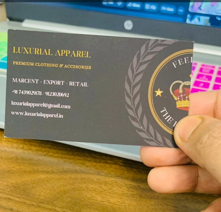 Visiting card store images of Luxurial Apparel