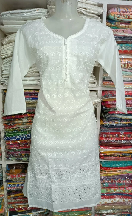 Chicken cotton kurti uploaded by M.S. collection on 1/22/2023