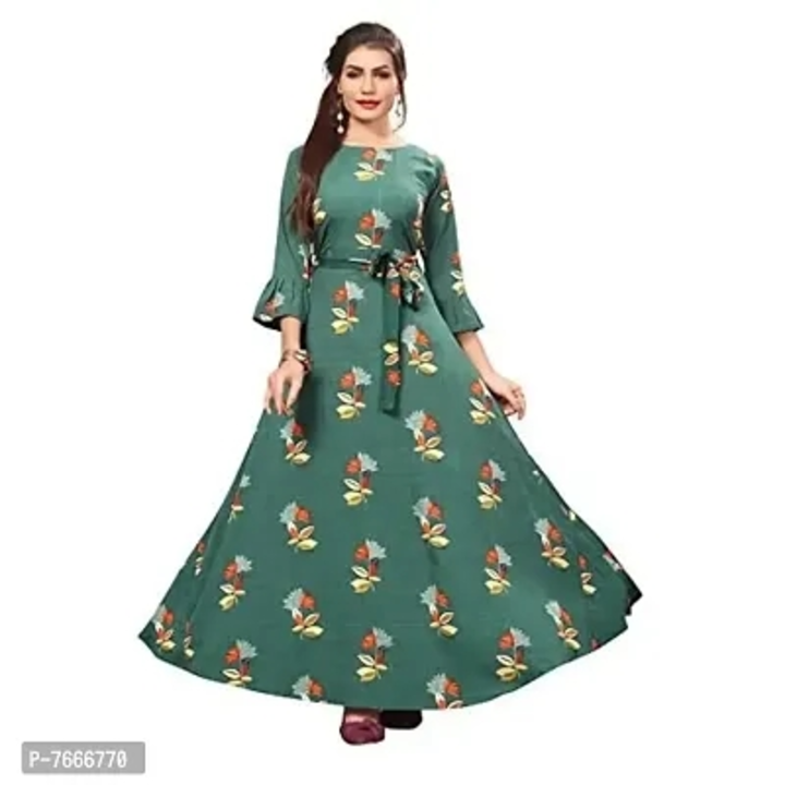 New Ethnic 4 you Women's Crepe Anarkali Gown_190 Grey Color uploaded by business on 1/22/2023