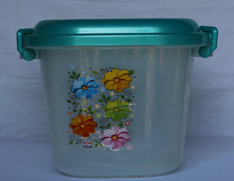 Flower printed storage container with lid  uploaded by Sahil Traders on 2/14/2021