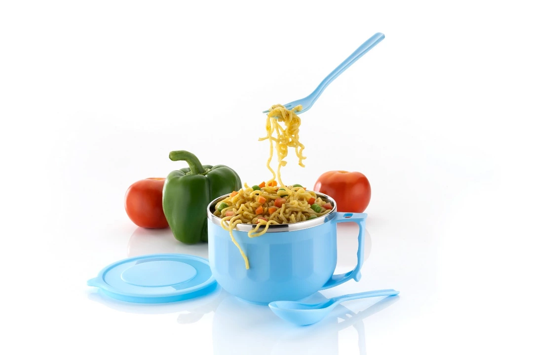 Stainless Steel Noodle Mug  Bowl with Handle & Spoon, Bowl for Pasta, Soup, Rice, Maggie container uploaded by Divine Brothers on 5/30/2024