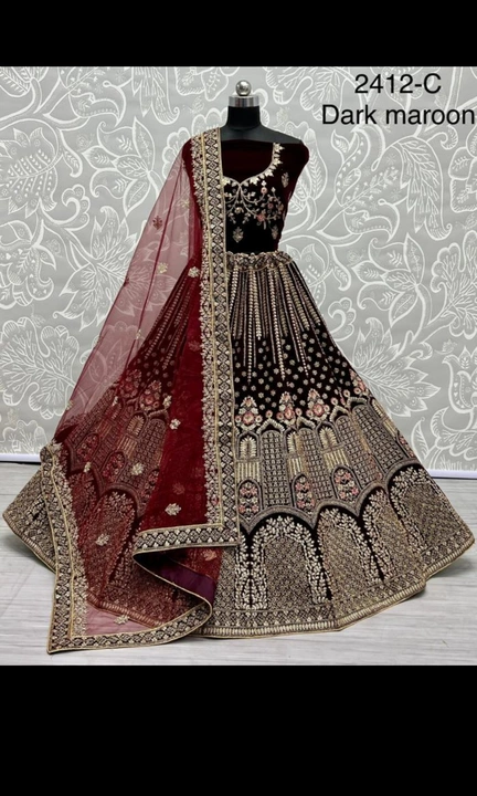 SUPERB VELVET EMBROIDERY LEHENGACHOLI  uploaded by S.N.COLLECTIONS  on 1/22/2023