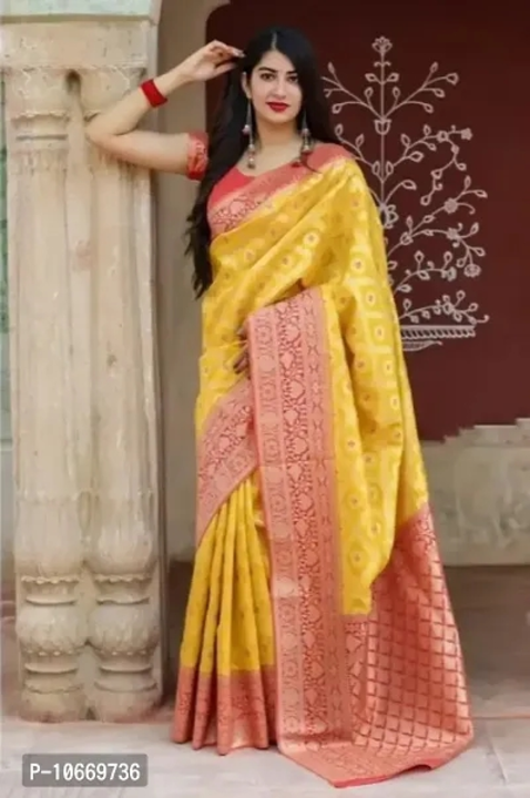 Classic Art Silk Woven Design Saree With Blouse Piece uploaded by Shreeji New Fashion on 1/22/2023