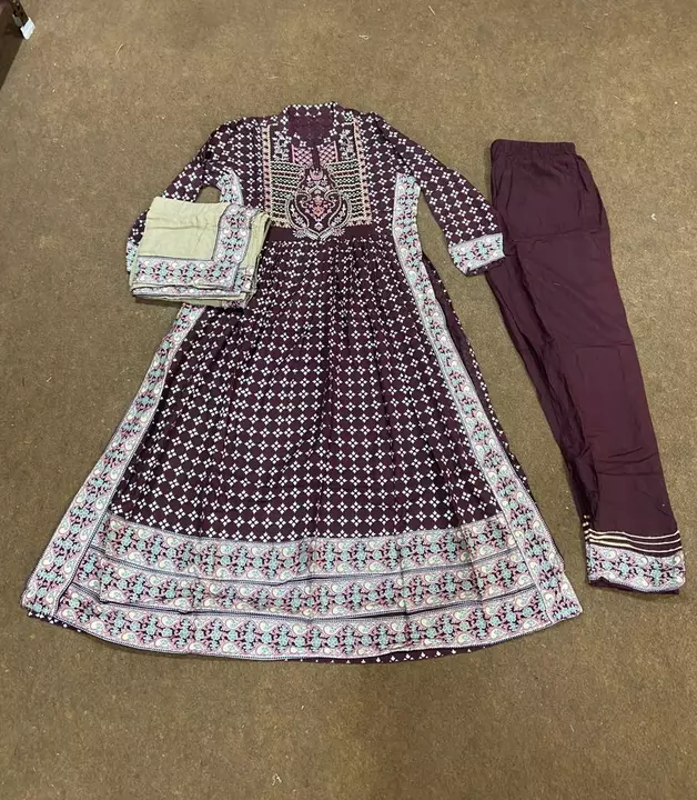 Beautiful Printed & Hand  work Kurti and Pent with Dupatta set uploaded by Shree Dayal and Company on 1/22/2023