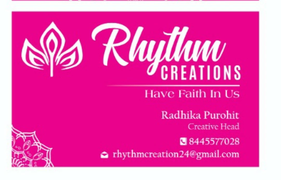Visiting card store images of Rhythm Creations