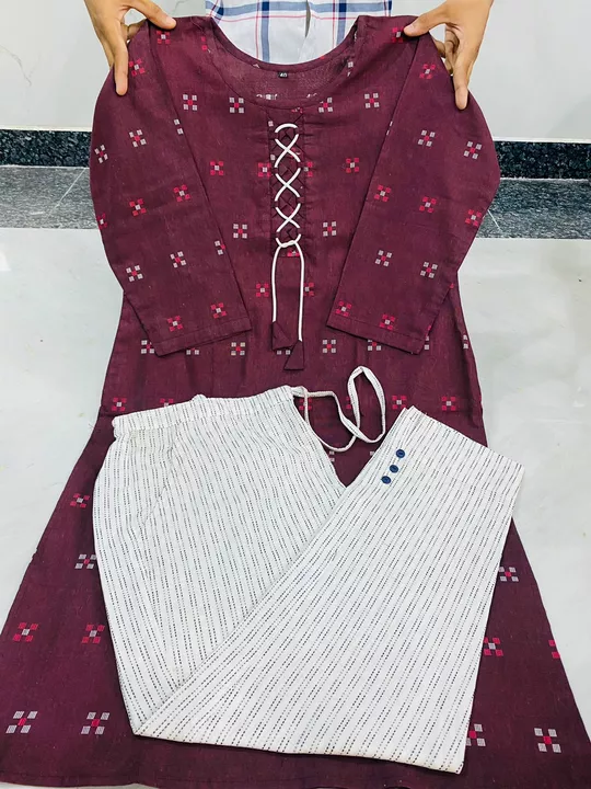 Khadi cotton kurti with pant  uploaded by M.A Textile  on 1/23/2023