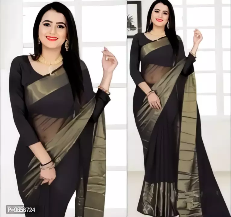 Classic Chiffon Solid Zari Border Sarees With Blouse Piece  uploaded by ABiS Enterprises on 1/23/2023
