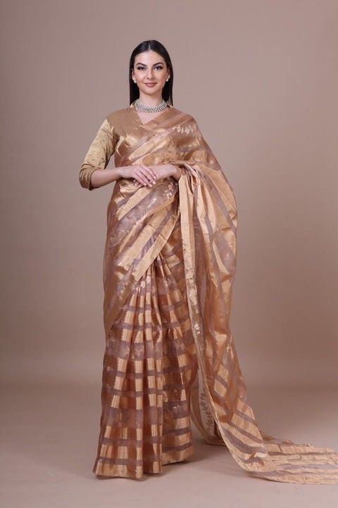 Handcrafted designer chanderi silk sarees uploaded by business on 2/14/2021