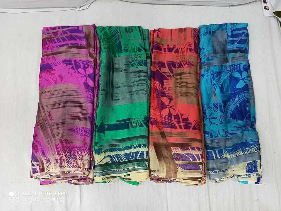 Synthetic china chiffon sarees uploaded by business on 7/6/2020